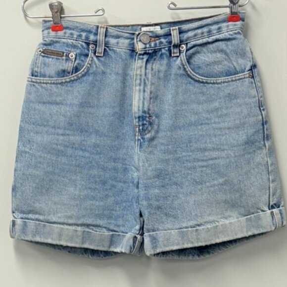 Calvin Klein Womens Size 4 Cuff Short Double Stone Wash Denim Shorts Vintage 90s - Picture 4 of 10